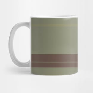 A particular transfusion of Quincy, Pastel Brown, Brown Grey, Putty and Artichoke stripes. Mug